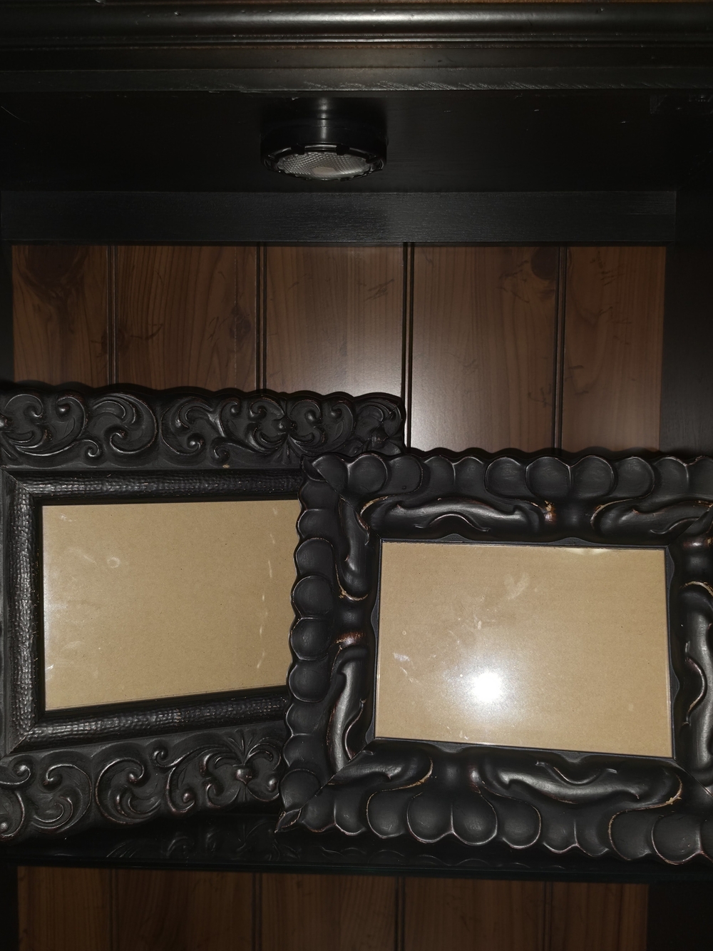 Vintage Ornate Black Wood Picture Frames Set of 2 Baroque Carved Scroll Floral